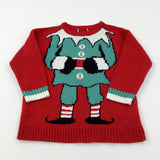 Christmas Elf Red Knitted Jumper - Boys/Girls 11-12 Years