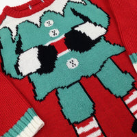 Christmas Elf Red Knitted Jumper - Boys/Girls 11-12 Years