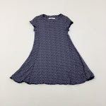 Patterned Blue Dress - Girls 5-6 Years