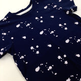 Paint Splatter Navy Cotton T-Shirt - Boys 4-5 Years