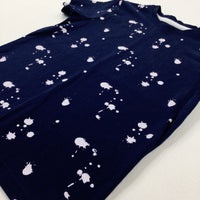 Paint Splatter Navy Cotton T-Shirt - Boys 4-5 Years