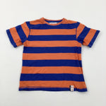 Orange & Blue Striped T-Shirt - Boys 6-7 Years
