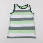 Green Striped Vest Top - Boys 6-7 Years