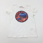 Miraculous Sequin Flip White Cold Shoulder T-Shirt - Girls 4-5 Years