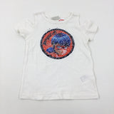 Miraculous Sequin Flip White Cold Shoulder T-Shirt - Girls 4-5 Years