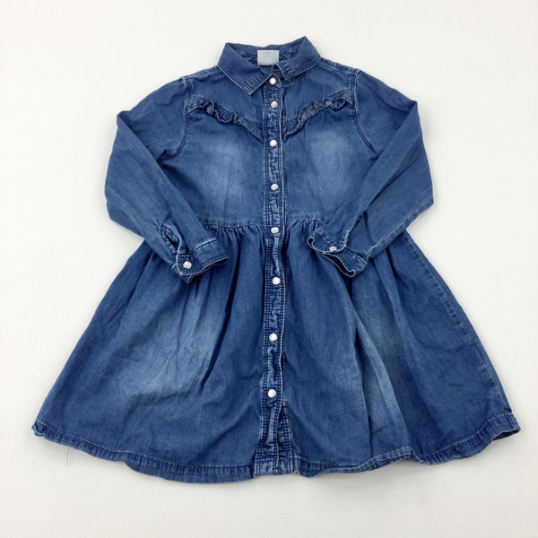 Mid Blue Denim Dress - Girls 4-5 Years