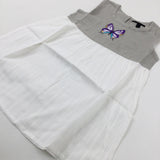 **NEW** Butterfly White Tunic Top - Girls 6-7 Years
