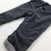 **NEW** Charcoal Grey Lined Cord Trousers - Boys 12-18 Months