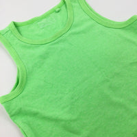 Neon Green Cotton Vest Top - Boys 5-6 Years