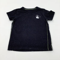 Monkey Embroidered Mottled Black T-Shirt - Boys 12-18 Months