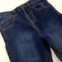 Mid Blue Denim Jeans With Adjustable Waist - Boys 2-3 Years