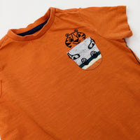 Tiger Orange Cotton T-Shirt - Boys 12-18 Months