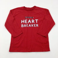 'Little Heart Breaker' Red Long Sleeve Top - Boys 5-6 Years