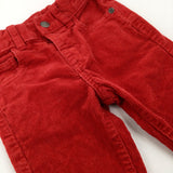 Red Cord Trousers With Adjustable Waist - Boys 2-3 Years