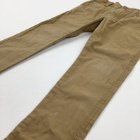 Tan Smart Trousers With Adjustable Waist - Boys 5-6 Years