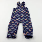 Tractors Colourful Navy Dungarees - Boys 12-18 Months