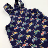 Tractors Colourful Navy Dungarees - Boys 12-18 Months