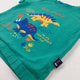 'Dino Friends' Dinosaurs Appliqued Green T-Shirt - Boys 12-18 Months