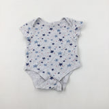 Stars Blue & Grey Short Sleeve Bodysuit - Boys 12-18 Months