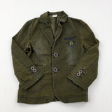 '1977' Embroidered Khaki Denim Jacket - Girls 5-6 Years