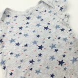 Stars Blue & Grey Short Sleeve Bodysuit - Boys 12-18 Months