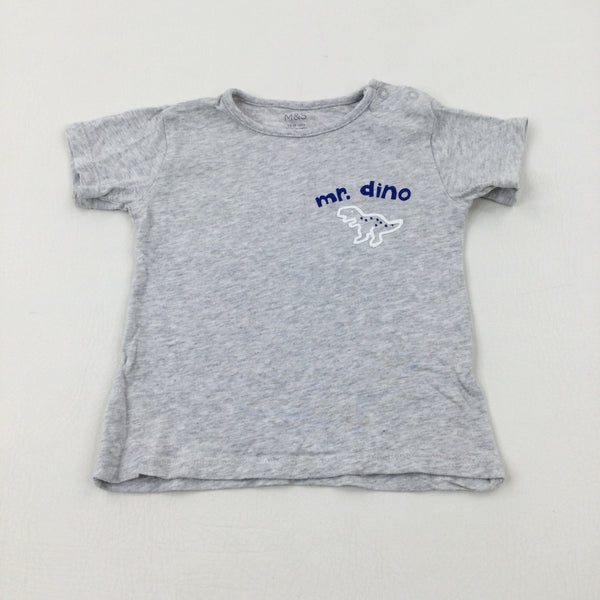 'Mr Dino' Dinosaur Grey T-Shirt - Boys 12-18 Months