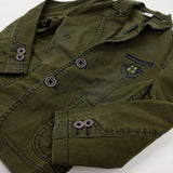 '1977' Embroidered Khaki Denim Jacket - Girls 5-6 Years