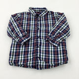 Navy Checked Winter Padded Long Sleeve Shirt - Boys 12-18 Months