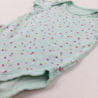 Hearts Green Short Sleeve Bodysuit - Girls 12-18 Months