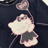 'Hello Kitty' Appliqued Navy & Pink Dress - Girls 2-3 Years