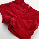 Red Cord Shorts With Adjustable Waist - Girls 2-3 Years