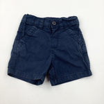 Navy Shorts With Adjustable Waist - Boys 12-18 Months