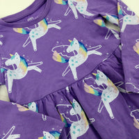 Unicorns Purple Dress - Girls 2-3 Years