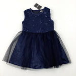 **NEW** Sequinned Navy Party Dress - Girls 12-18 Months