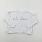 'Couture' Sequinned White Knitted Jumper - Girls 2-3 Years