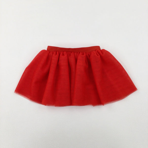 Red Net Party Skirt - Girls 12-18 Months