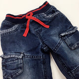 Mid Blue Lined Denim Jeans  - Boys 12-18 Months