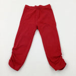 Red Gathered Hem Leggings - Girls 12-18 Months