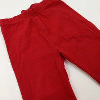 Red Gathered Hem Leggings - Girls 12-18 Months