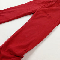 Red Gathered Hem Leggings - Girls 12-18 Months