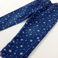 Stars Mid Blue Denim Jeggings - Girls 12-18 Months