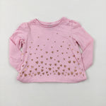 Hearts Pink Long Sleeve Top - Girls 12-18 Months