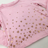 Hearts Pink Long Sleeve Top - Girls 12-18 Months