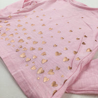 Hearts Pink Long Sleeve Top - Girls 12-18 Months