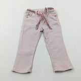 Pink Denim Jeans With Adjustable Waist - Girls 12-18 Months