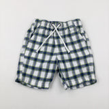 Blue Checked Shorts - Boys 5-6 Years