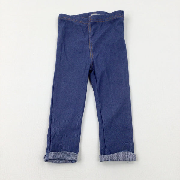 Blue Denim Effect Leggings - Girls 12-18 Months