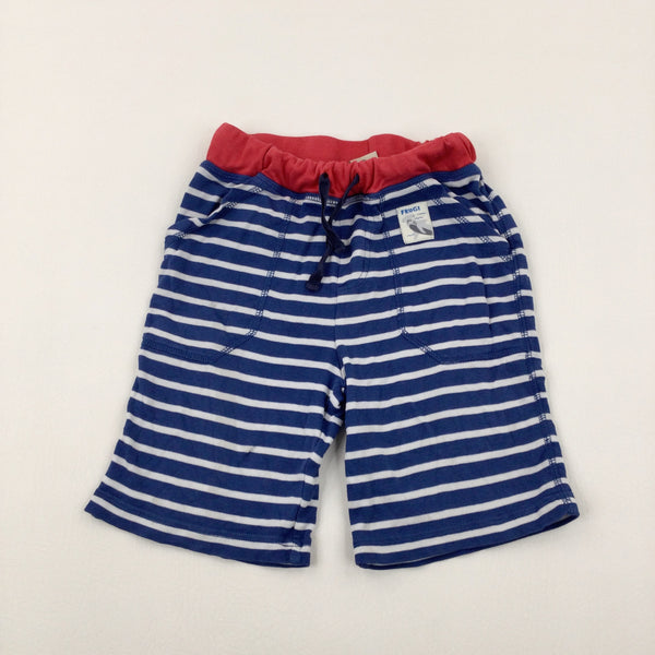 Blue Striped Jersey Shorts - Boys 5-6 Years