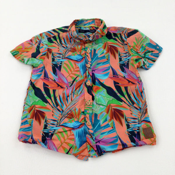 Tropical Leaves Colourful Short Sleeve Shirt - Boys 18-24 Months