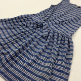 Blue & White Striped Jersey Dress - Girls 6-7 Years